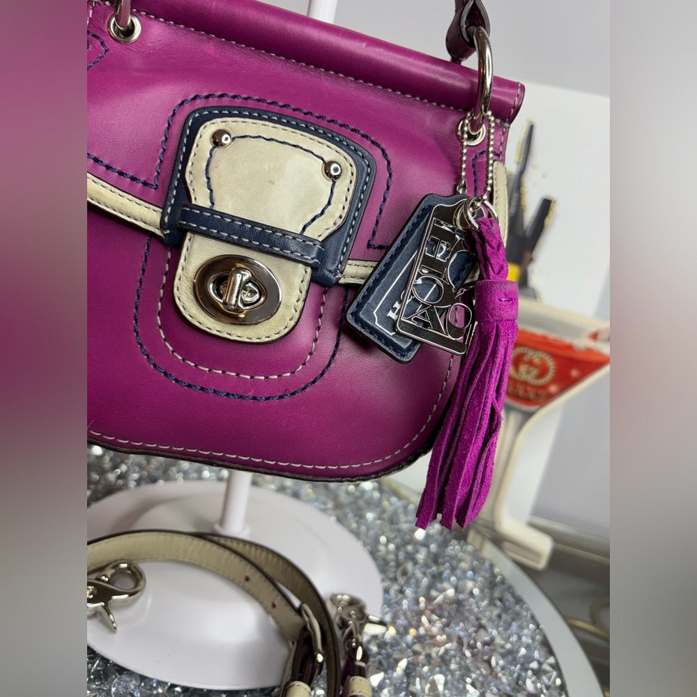 Coach 2012 Legacy Mini Willis colorblock leather crossbody bag EUC - Picture 3 of 17